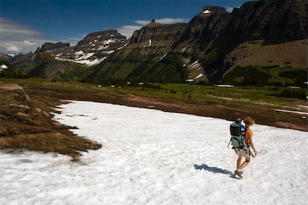 rocky mountains lakes and rivers - Hiking the Rocky mountains with a child. Stock Photo - Budget Royalty-Free & Subscription, Code: 400-05245358