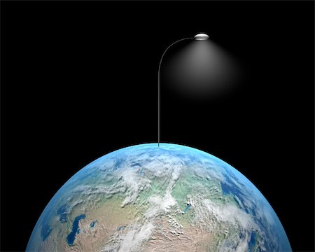 simsearch:400-04265415,k - Earth and lamp from Earth which light surface Stock Photo - Budget Royalty-Free & Subscription, Code: 400-05247264