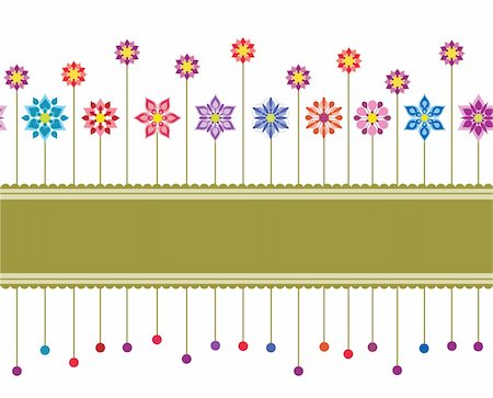 simsearch:400-05363614,k - Seamless colourful floral retro border. This image is a vector illustration Stock Photo - Budget Royalty-Free & Subscription, Code: 400-05247659