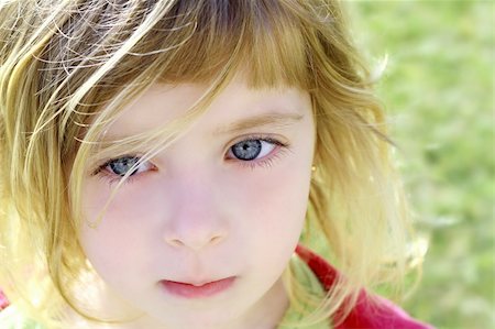 beautiful blond little girl children portrait outdoor in park Stock Photo - Budget Royalty-Free & Subscription, Code: 400-05248188