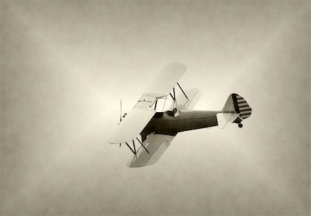 Vintagee biplane in olf stained photos Stock Photo - Budget Royalty-Free & Subscription, Code: 400-05248367