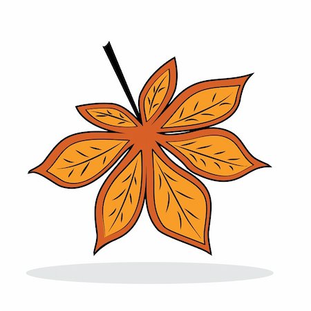 simsearch:400-05256623,k - Brown chestnut leaf with grey shadow. Autumnal icon. Vector illustration Photographie de stock - Aubaine LD & Abonnement, Code: 400-05248529