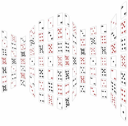 face cards queen - Abstraction from playing cards on a white background. Vector Stock Photo - Budget Royalty-Free & Subscription, Code: 400-05248563