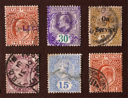 simsearch:400-04832369,k - Collection of 19th Century  old stamps- worldwide Photographie de stock - Aubaine LD & Abonnement, Code: 400-05248878