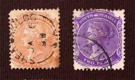 simsearch:400-04832369,k - Close up of ancient old postal stamps Photographie de stock - Aubaine LD & Abonnement, Code: 400-05248870