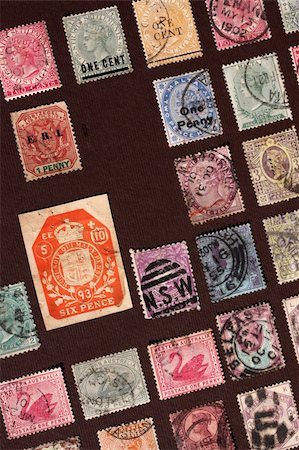 simsearch:400-04832369,k - Close up of ancient old postal stamps Photographie de stock - Aubaine LD & Abonnement, Code: 400-05248873