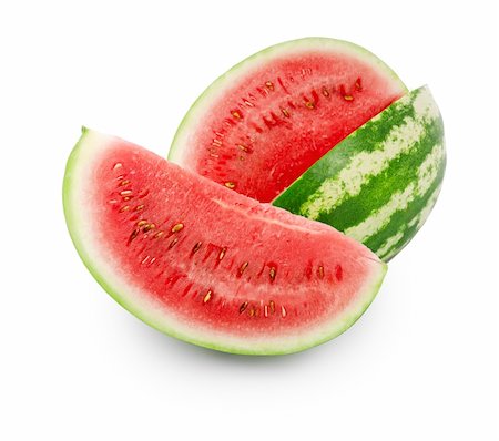 simsearch:400-04386768,k - Ripe watermelon and slice isolated over white Stock Photo - Budget Royalty-Free & Subscription, Code: 400-05249794