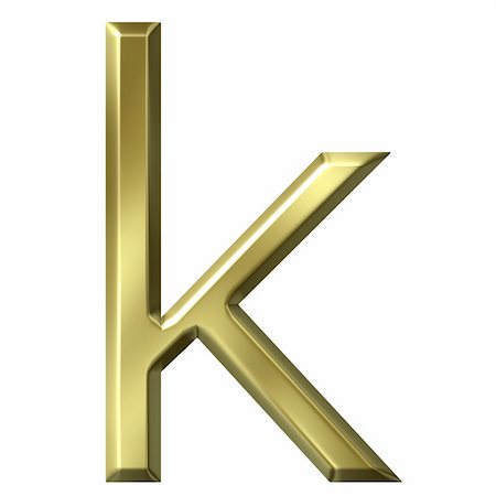 simsearch:400-04367215,k - 3d golden letter k isolated in white Stock Photo - Budget Royalty-Free & Subscription, Code: 400-05241848
