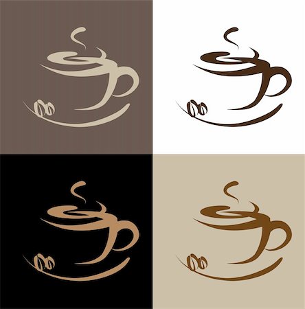 simsearch:400-04414723,k - Vector illustration of coffee sign,logo Foto de stock - Super Valor sin royalties y Suscripción, Código: 400-05241947