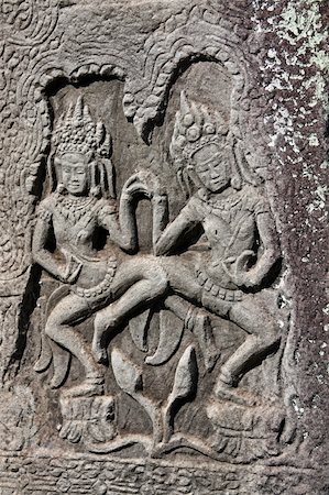 Apsaras - carvings of khmer dancing girls in Angkor Wat, Cambodia Stock Photo - Budget Royalty-Free & Subscription, Code: 400-05242390