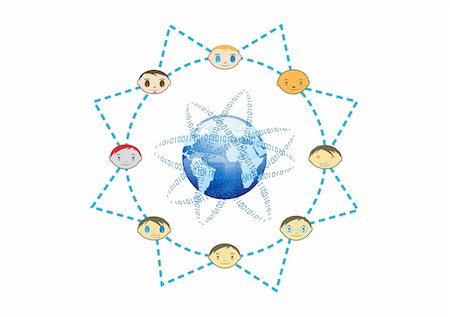 Global Friends Network Sun Concept Illustration in Vector Stock Photo - Budget Royalty-Free & Subscription, Code: 400-05242838
