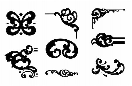 simsearch:400-04885743,k - Set different ornamental the elements. Vector illustration Stock Photo - Budget Royalty-Free & Subscription, Code: 400-05243105