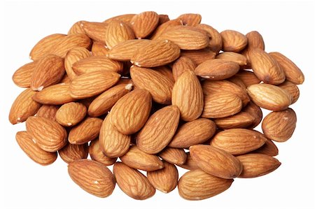 simsearch:400-04833195,k - Almonds isolated on white background Stock Photo - Budget Royalty-Free & Subscription, Code: 400-05243305