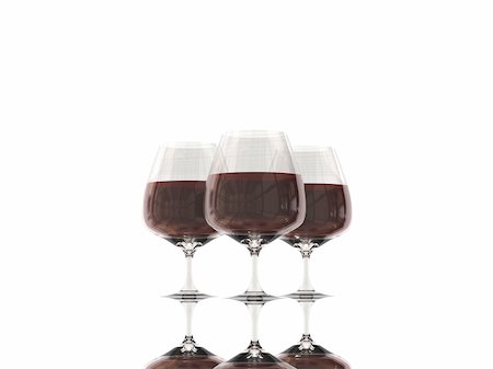 simsearch:400-04558755,k - Pure glass collection with wine with reflection Stock Photo - Budget Royalty-Free & Subscription, Code: 400-05243704