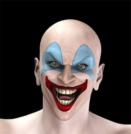 evil faces for emotions - An very evil looking clown for Halloween. Stock Photo - Budget Royalty-Free & Subscription, Code: 400-05254064