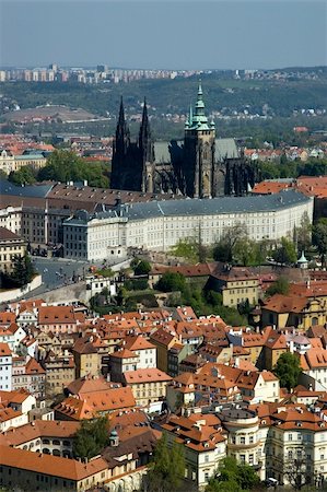 simsearch:400-05193127,k - Prague Castle view from the lookout tower Petrin Stock Photo - Budget Royalty-Free & Subscription, Code: 400-05254236