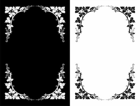 simsearch:400-04752266,k - Black and white floral design backgrounds, vector illustration Stock Photo - Budget Royalty-Free & Subscription, Code: 400-05254331