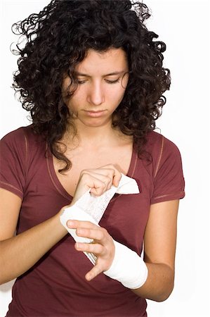 girl with an injured hand Stock Photo - Budget Royalty-Free & Subscription, Code: 400-05256246