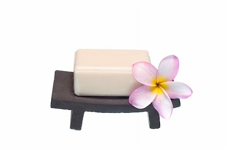 simsearch:400-04335125,k - Oriental soap dish with soap and frangipani flower Stock Photo - Budget Royalty-Free & Subscription, Code: 400-05256356