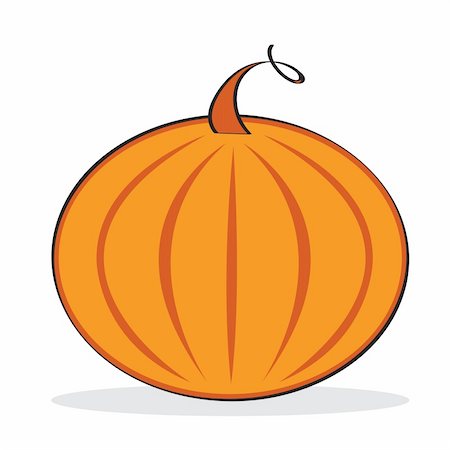 simsearch:400-05256623,k - Orange pumpkin with grey shadow. Autumnal icon. Vector illustration Photographie de stock - Aubaine LD & Abonnement, Code: 400-05256625