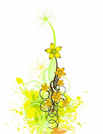 dvd silhouette - Abstract floral design on white background. Vector illustration Foto de stock - Super Valor sin royalties y Suscripción, Código: 400-05257243