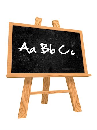 simsearch:400-08315791,k - 3d isolated wooden blackboard with text - abc Foto de stock - Super Valor sin royalties y Suscripción, Código: 400-05257334