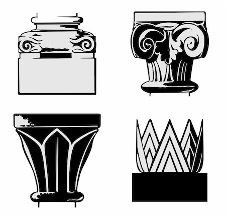 romans patterns - Set vector illustration of a Greek Ionic Column Stock Photo - Budget Royalty-Free & Subscription, Code: 400-05257961