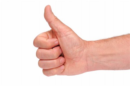 simsearch:400-04875087,k - Thumbs up hand sign isolated on white background Photographie de stock - Aubaine LD & Abonnement, Code: 400-05258067
