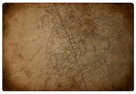 An old vintage brown burned paper map Stock Photo - Budget Royalty-Free & Subscription, Code: 400-05258761
