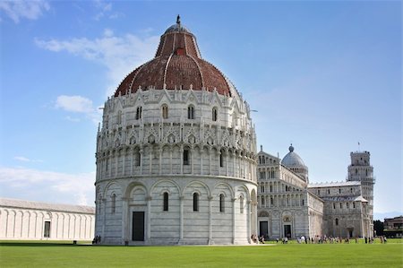 simsearch:400-05672489,k - The Baptistry of St. John, Duomo Cathedral and Leaning tower in Pisa, Tuscany, Italy Stock Photo - Budget Royalty-Free & Subscription, Code: 400-05259487