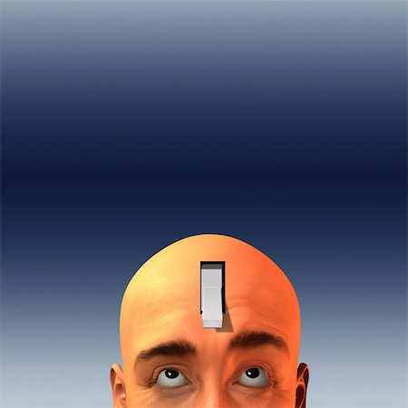 Expressive man with switch in head Photographie de stock - Aubaine LD & Abonnement, Code: 400-05250643