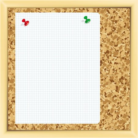 simsearch:400-05040053,k - Vector. Pins on a cork notice board. - Illustration for your design Stock Photo - Budget Royalty-Free & Subscription, Code: 400-05250710