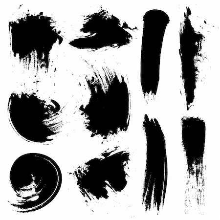 vector set of various brush strokes Stock Photo - Budget Royalty-Free & Subscription, Code: 400-05251427