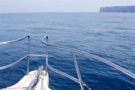 boat bow in mediterranean san Antonio Cape in horizon Stock Photo - Budget Royalty-Free & Subscription, Code: 400-05251600