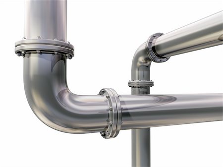 Illustration of two industrial pipes crossing each other Stock Photo - Budget Royalty-Free & Subscription, Code: 400-05252324
