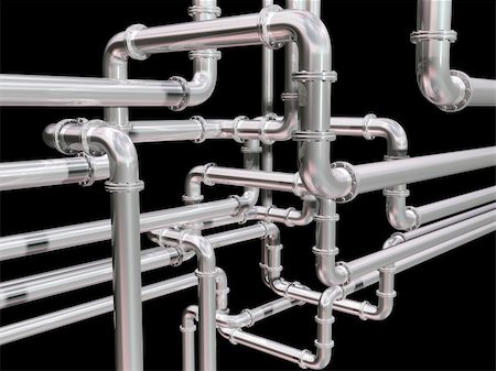 Illustration of a maze of industrial pipes Stock Photo - Budget Royalty-Free & Subscription, Code: 400-05252323