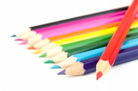 simsearch:400-04046903,k - Bright colored pencils isolated on white Stock Photo - Budget Royalty-Free & Subscription, Code: 400-05252932