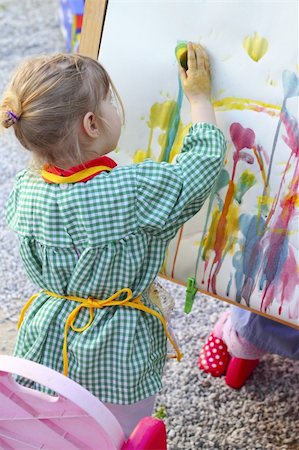 artist little girl children learning artwork painting abstract colorful picture Stock Photo - Budget Royalty-Free & Subscription, Code: 400-05253294