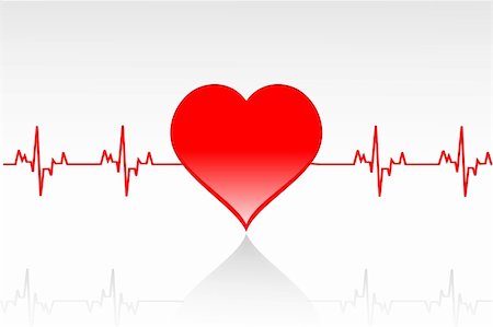 simsearch:400-07222508,k - illustration of vector heart with life line running across Photographie de stock - Aubaine LD & Abonnement, Code: 400-05253635