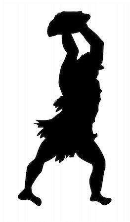 vector silhouette of the ancient person on white background Stock Photo - Budget Royalty-Free & Subscription, Code: 400-05253642