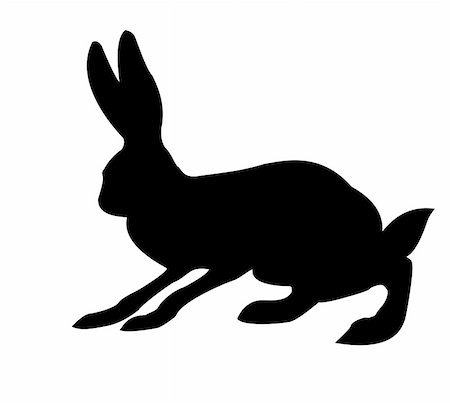 simsearch:400-05253726,k - silhouette of the rabbit isolated on white background Foto de stock - Super Valor sin royalties y Suscripción, Código: 400-05253716