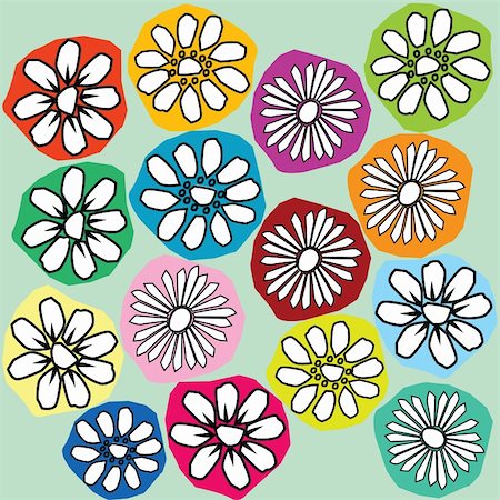 simsearch:400-04916314,k - Stylized flowers on different background Stock Photo - Budget Royalty-Free & Subscription, Code: 400-05264189