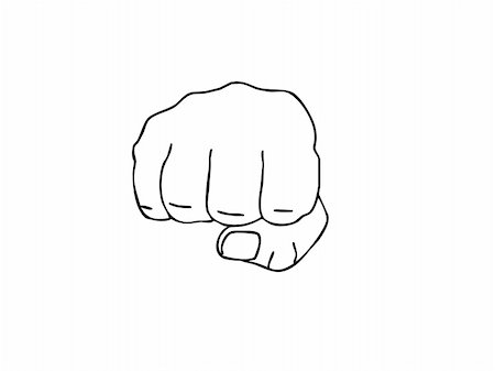simsearch:400-05266074,k - vector drawing of the fist on white background Stock Photo - Budget Royalty-Free & Subscription, Code: 400-05266069