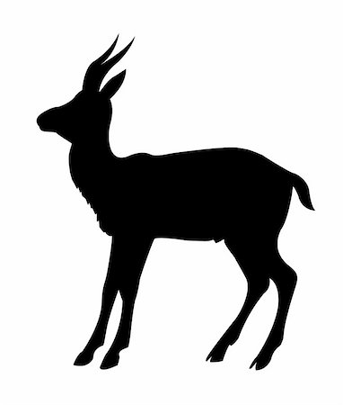 deer hunt - vector illustration mountain sawhorse on white background Stock Photo - Budget Royalty-Free & Subscription, Code: 400-05266790