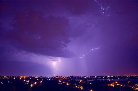 simsearch:400-04256241,k - Perfect thunderstorm and perfect Lightning over city Stock Photo - Budget Royalty-Free & Subscription, Code: 400-05266895