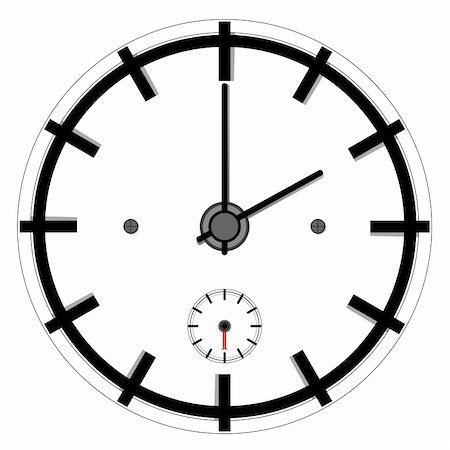 simsearch:400-07977470,k - illustration of simple vector clock on isolated background Stock Photo - Budget Royalty-Free & Subscription, Code: 400-05267204