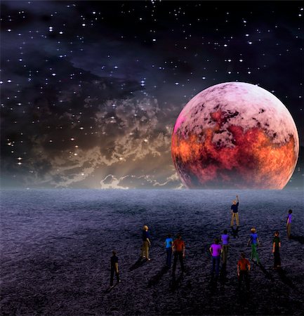 simsearch:400-04726836,k - People Gather to View Moon Photographie de stock - Aubaine LD & Abonnement, Code: 400-05267724