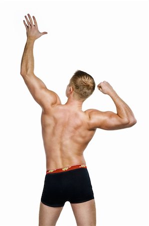 Shirtless bodybuilder posing against white background Stock Photo - Budget Royalty-Free & Subscription, Code: 400-05268464