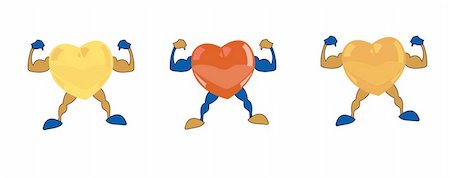 strong man test image - Heart showing muscular power in 3 different colors Stock Photo - Budget Royalty-Free & Subscription, Code: 400-05269431