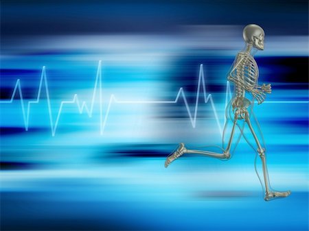 Running skeleton on a background showing heart rate Stock Photo - Budget Royalty-Free & Subscription, Code: 400-05260490